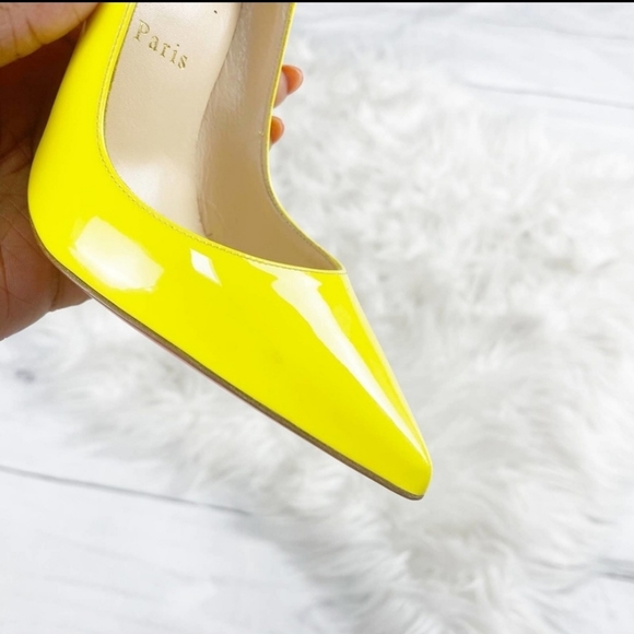 Christian Louboutin Women's Patent Yellow So Kate 120 Pumps Pointed Toe Size 36 - Picture 7 of 14